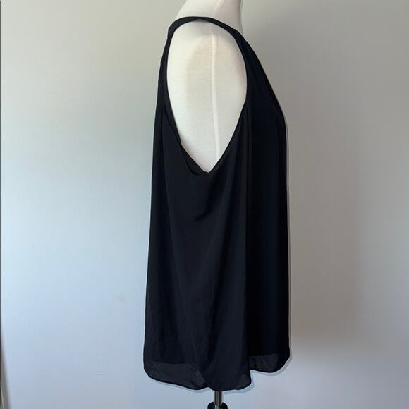 Lando Cold Shoulder Black Halter Draped Knit Long Sleeve Blouse Top Women's XL - Picture 5 of 8